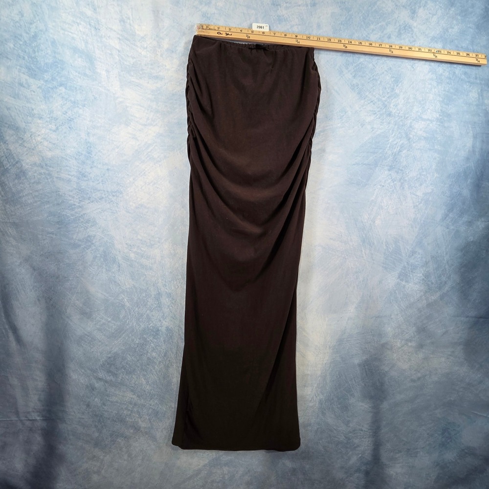 PrettyLittleThing Brown Ruched Side Draped Maxi Skirt Size US 4 UK 8